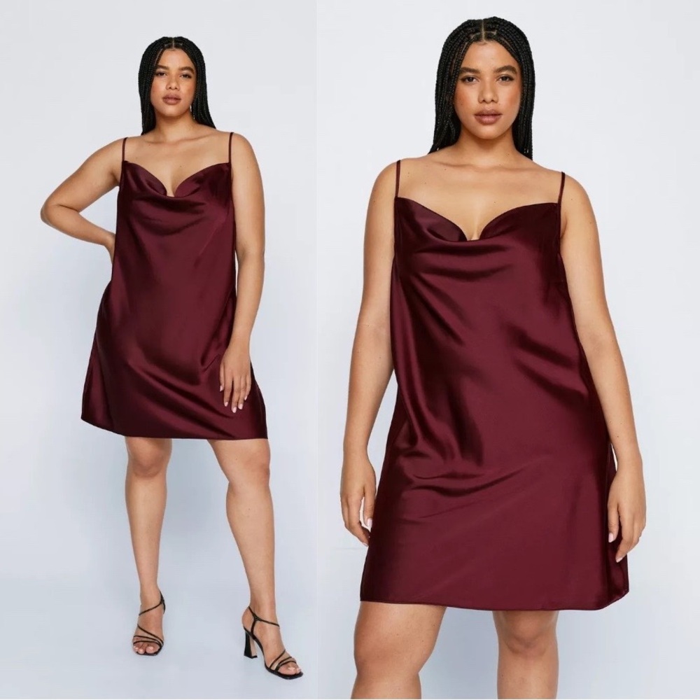 Nasty Gal Burgundy Mini Dress